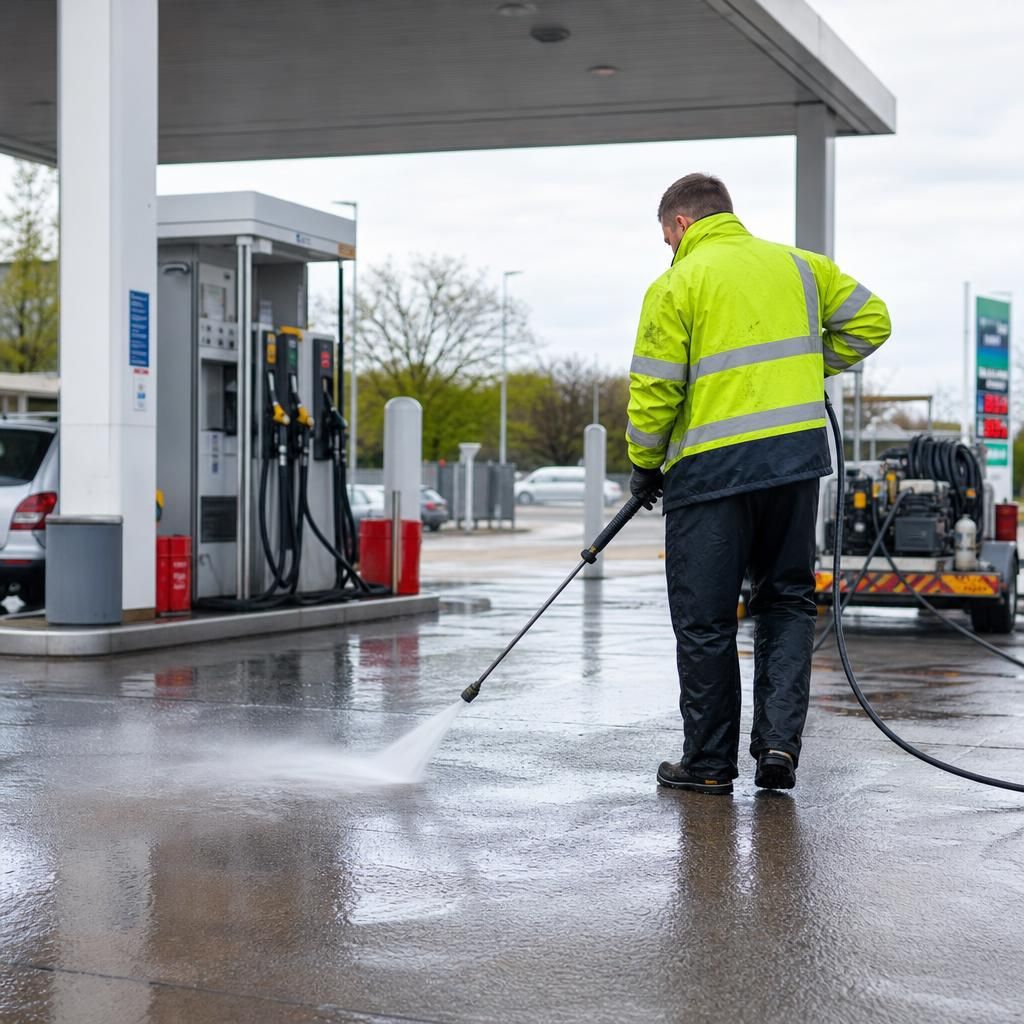 Specialised equipment for forecourt cleaning