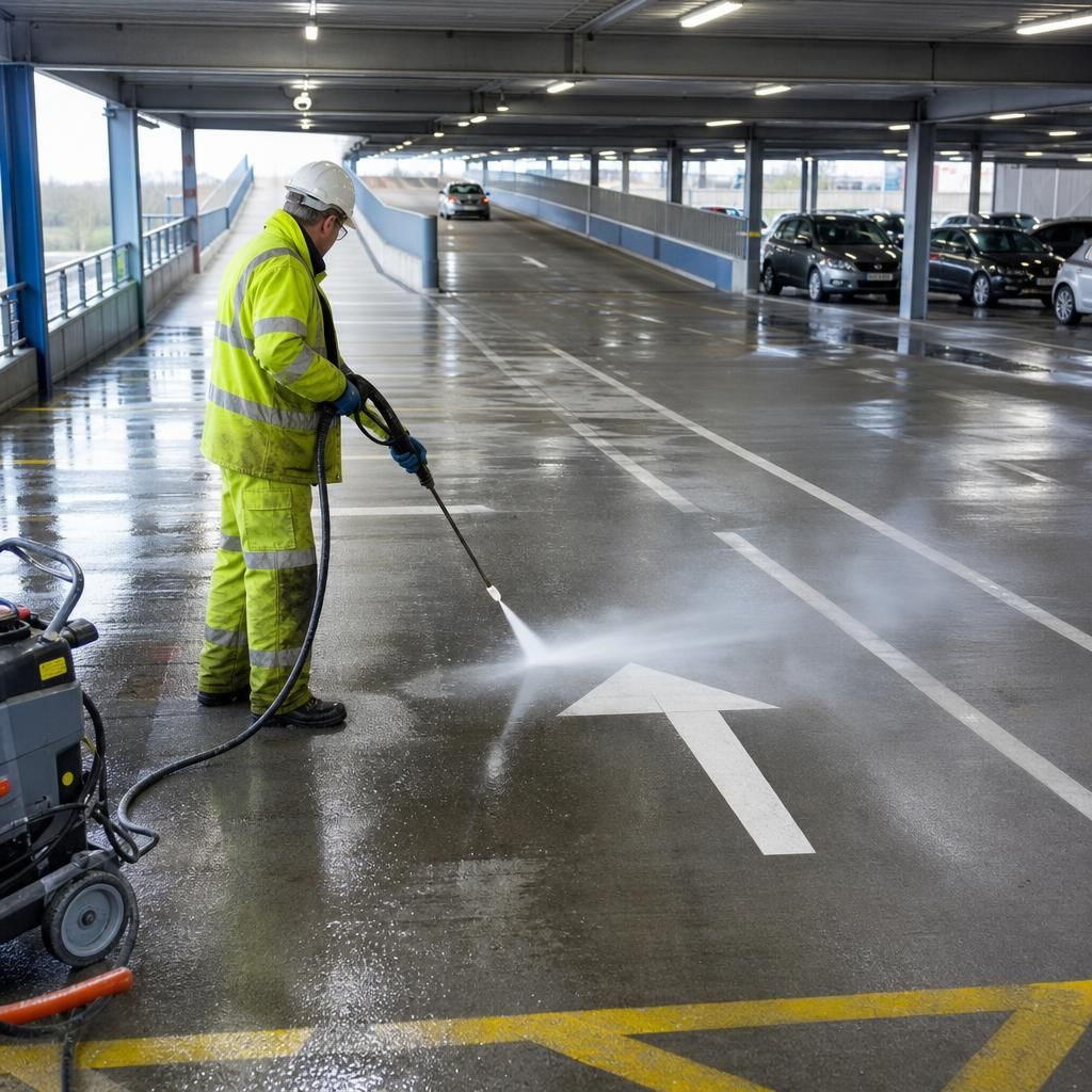 Eco-friendly cleaning solutions in use
