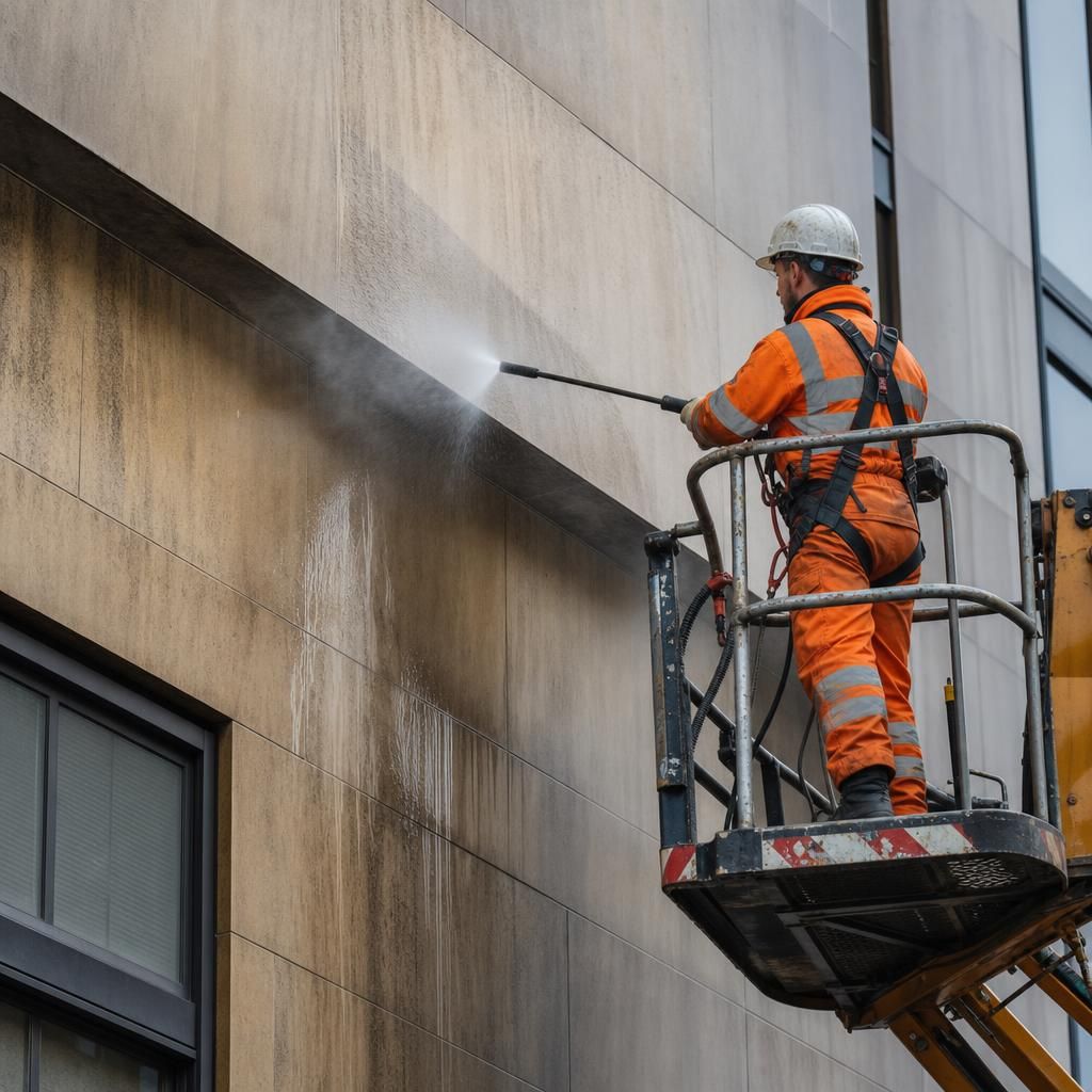 Access equipment used for building cleaning
