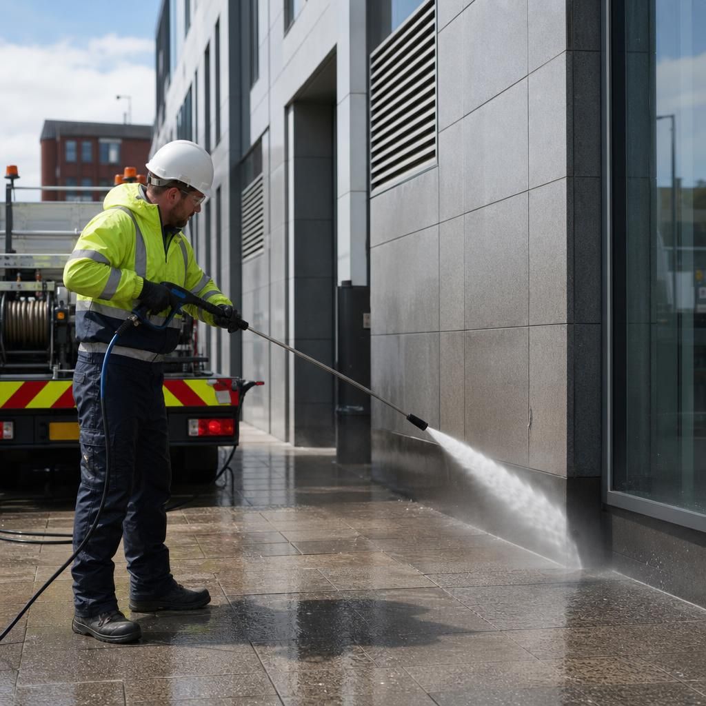 Technician applying specialised graffiti removal