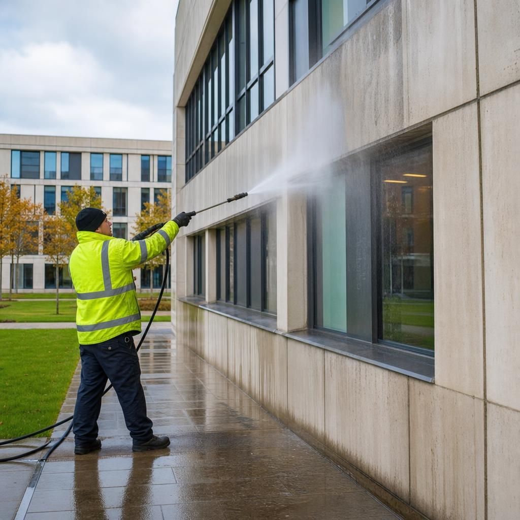 Assessing building materials before cleaning