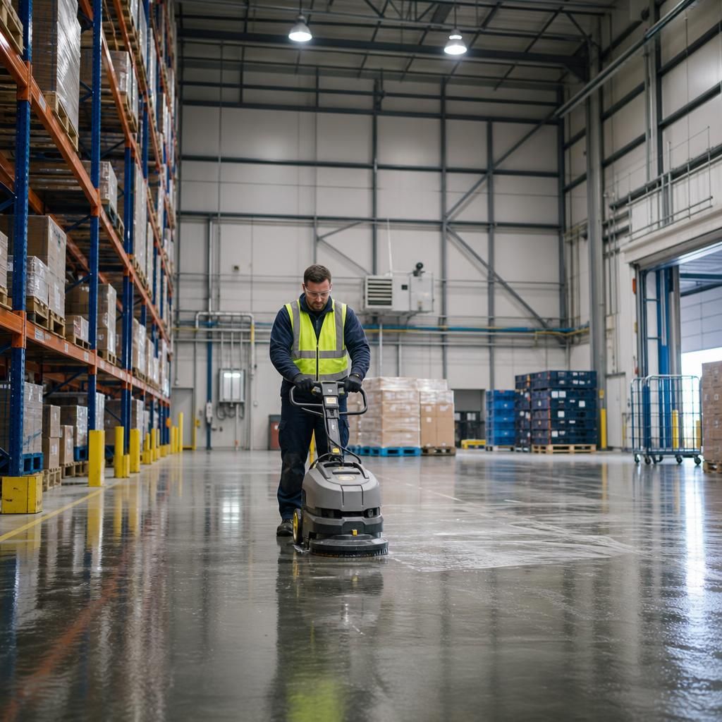 Sanitising hard-to-reach warehouse corners