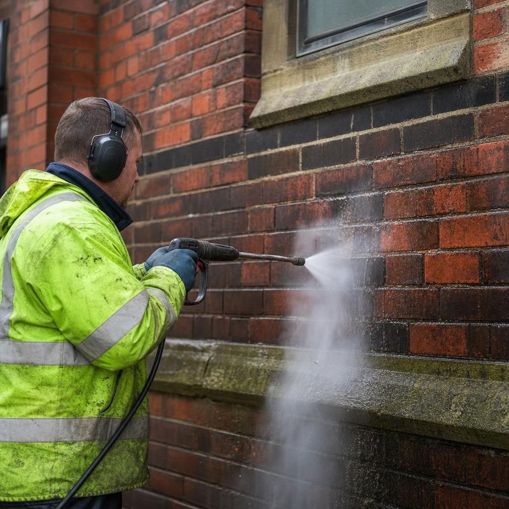 Inspection of brick condition prior to cleaning