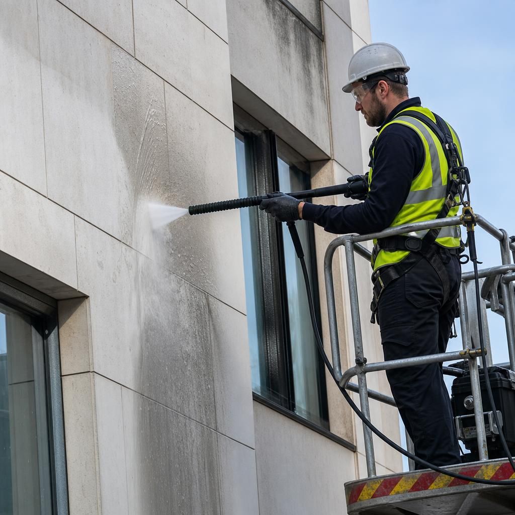 Inspection of building roof and facade