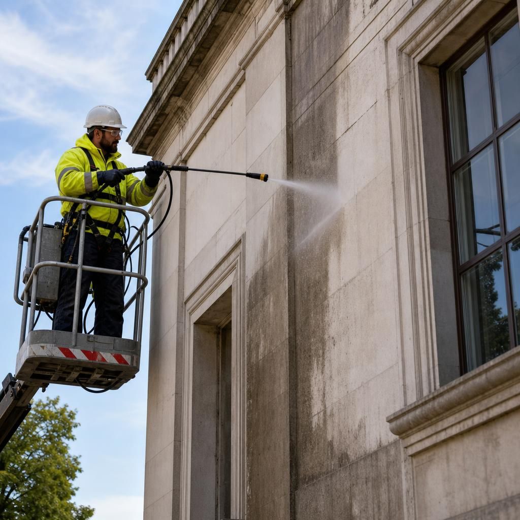 Building facade exposed to salt corrosion
