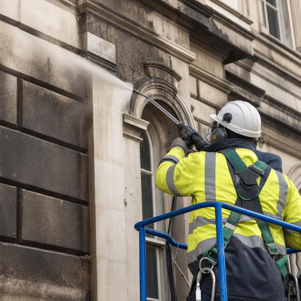Restoration work on a classic facade
