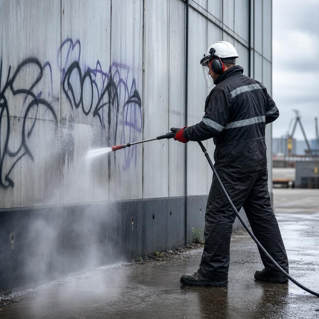 Access equipment for high graffiti removal