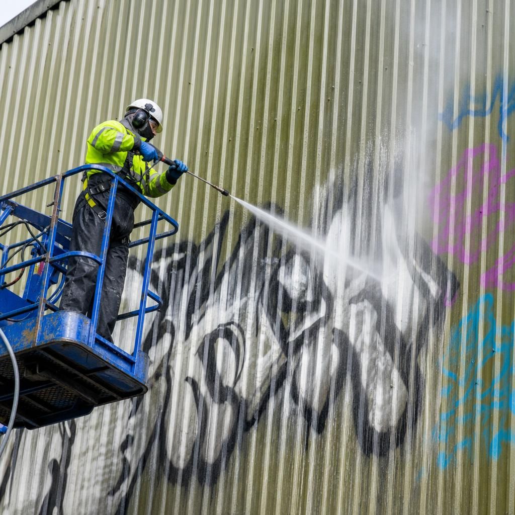 Surface testing in graffiti removal
