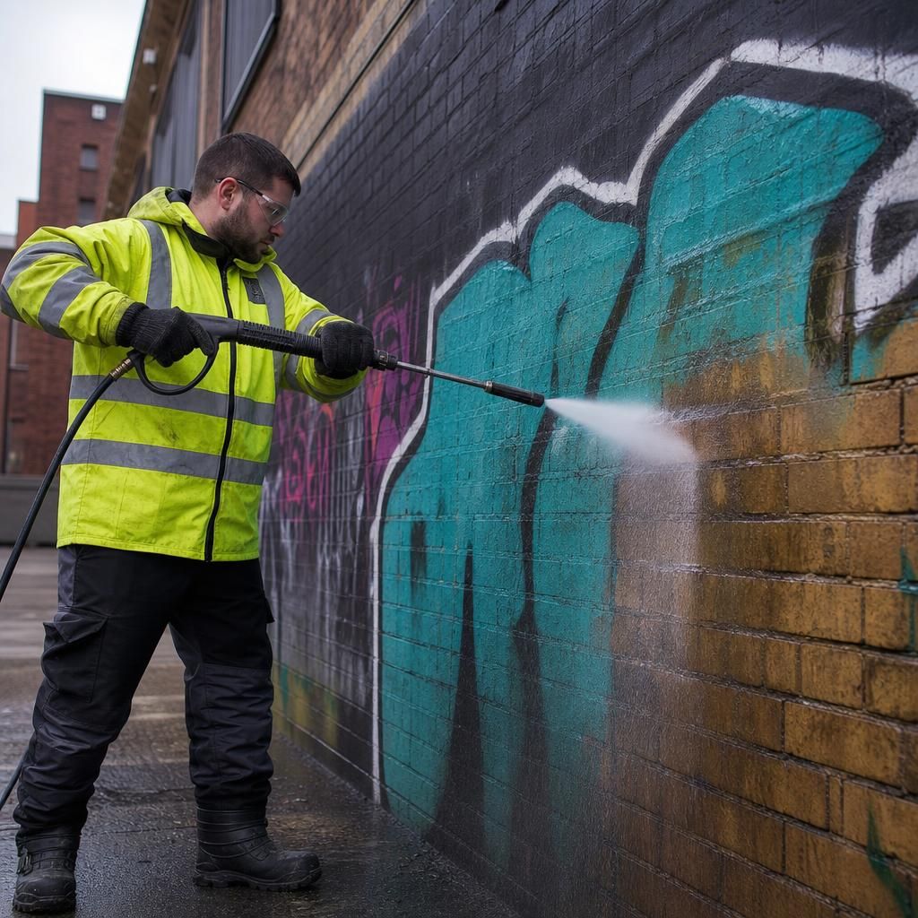 Identifying surface material for proper graffiti removal method