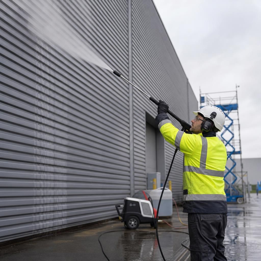 Graffiti removal process with pressure washer