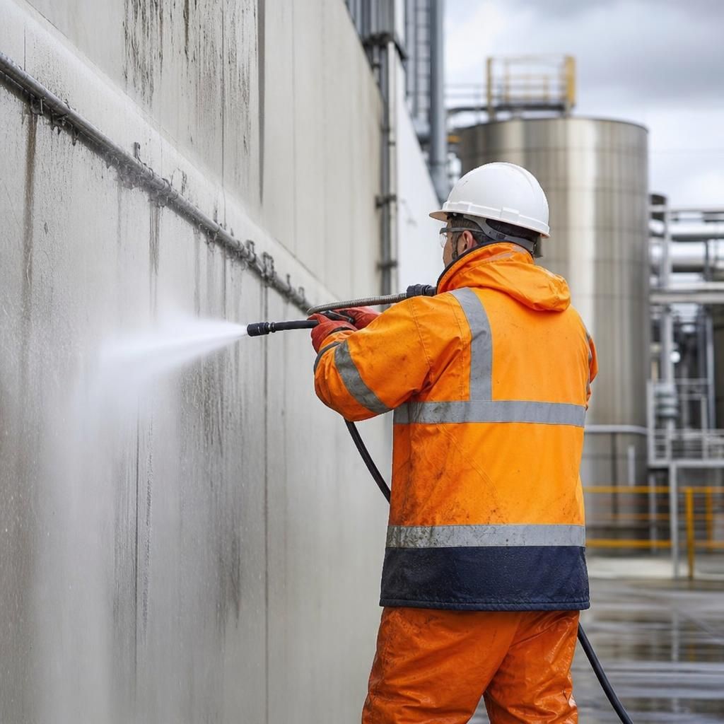 Steam cleaning of industrial equipment