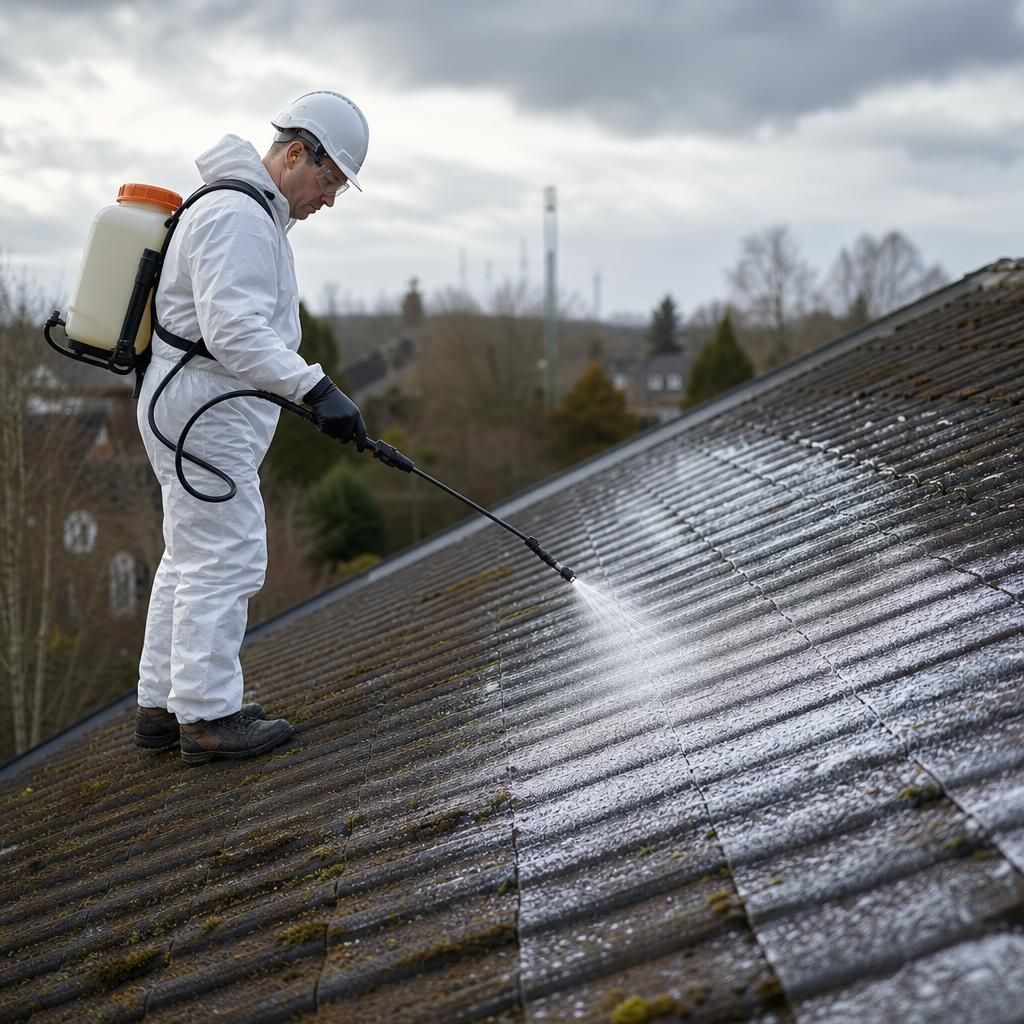 Roof treated to prevent regrowth
