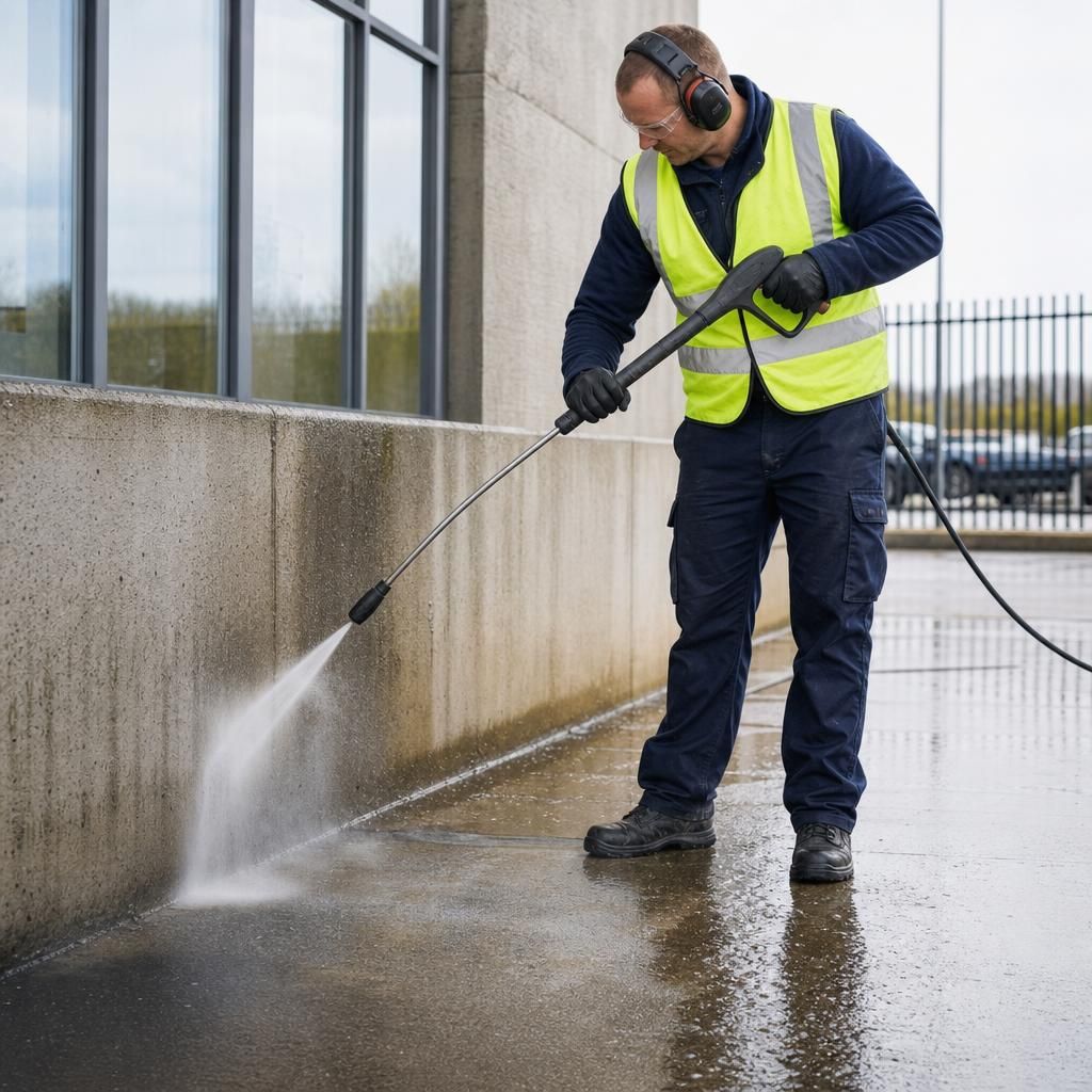 Professional analyzing cleaning methods for stone surface