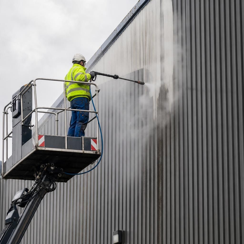 Steam cleaning process demonstration