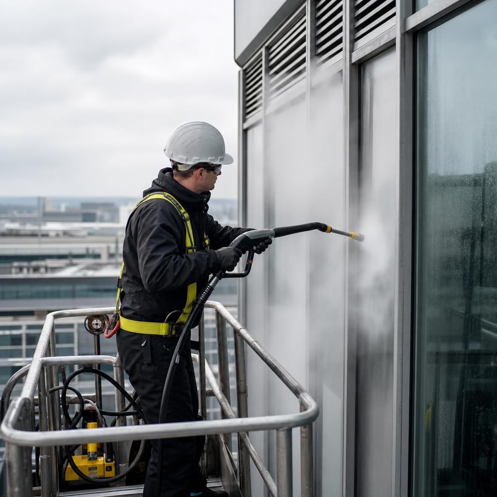 Buildings being sanitised through steam cleaning